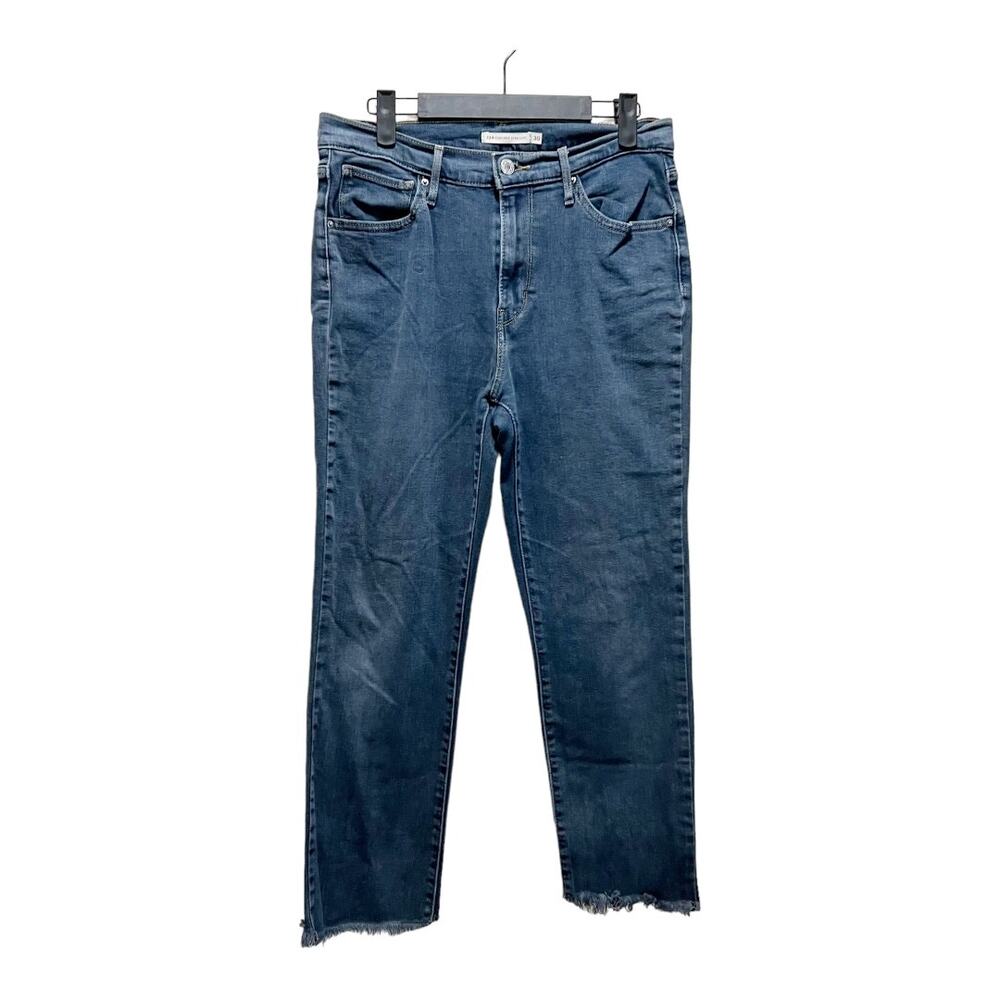 Levi's 724 High Rise Straight Leg Jeans Blue Denim Pants Cotton Stretch Sz W30